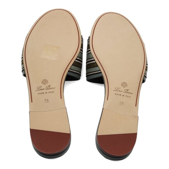 Loro Piana The Suitcase Stripe Sandals in Blue $750 - Picture 6 of 15